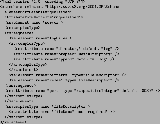 \begin{figure}
%\includegraphics{./img/server-xsd.png}
\begin{small}
\begin{...
...
</xs:complexType>
</xs:schema>\end{verbatim}
\end{small}
\end{figure}